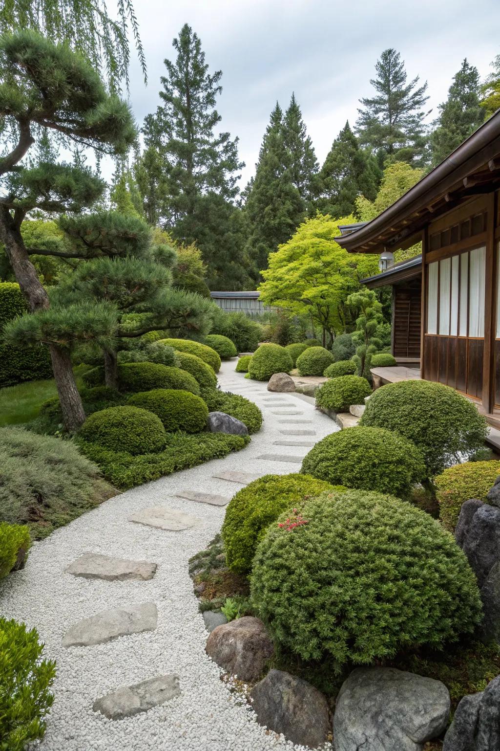 Zen-inspired design evokes peace and simplicity.