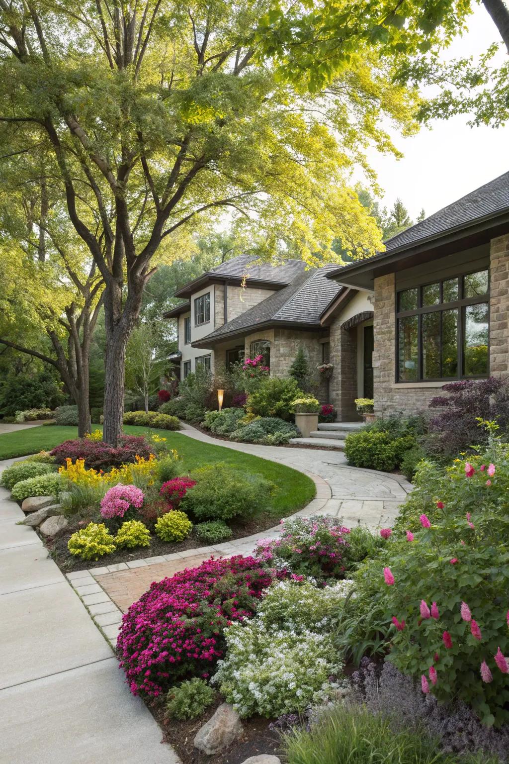 Dynamic landscaping enhances modern gardens with seasonal changes.