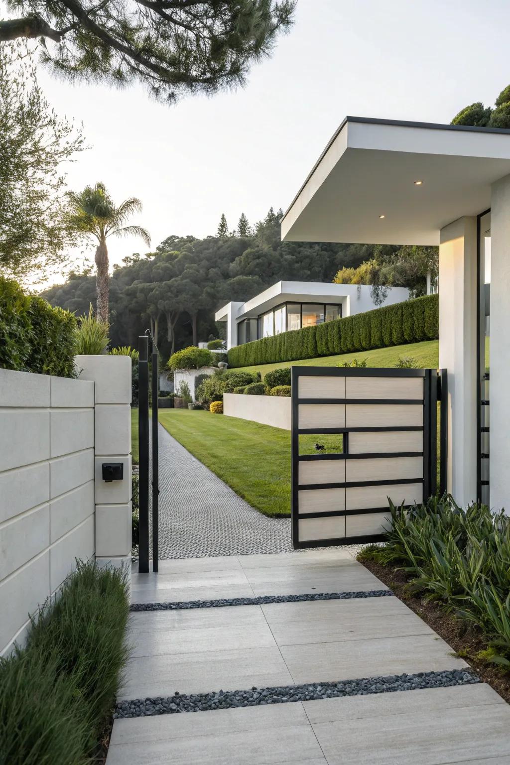 A gate showcasing simple modern style.