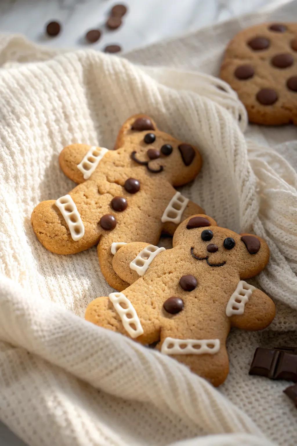Teddy bear treats sharing sweet hugs.