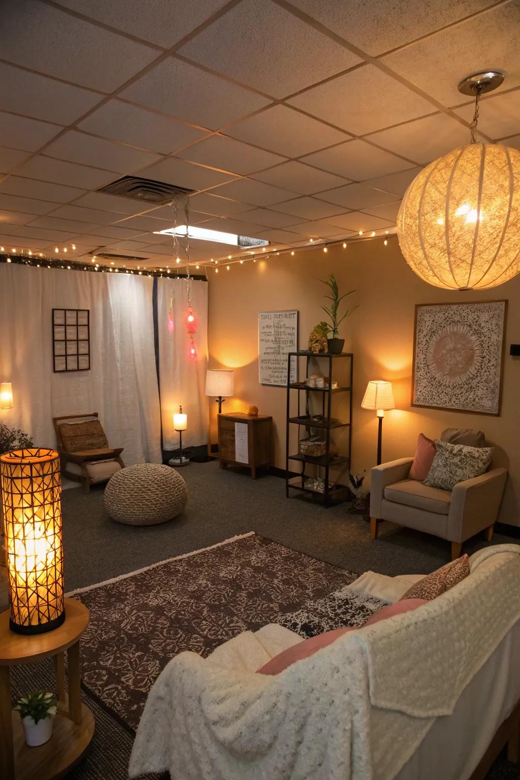 Mood lighting improves the ambiance of your room.