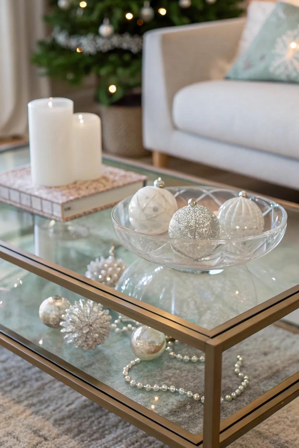 See-through items keep your glass table light and airy.