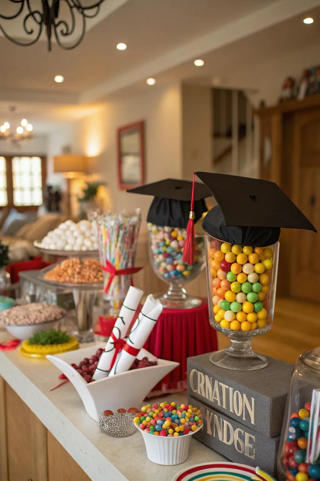 Themed decorations add whimsy and fun to your graduation celebration.