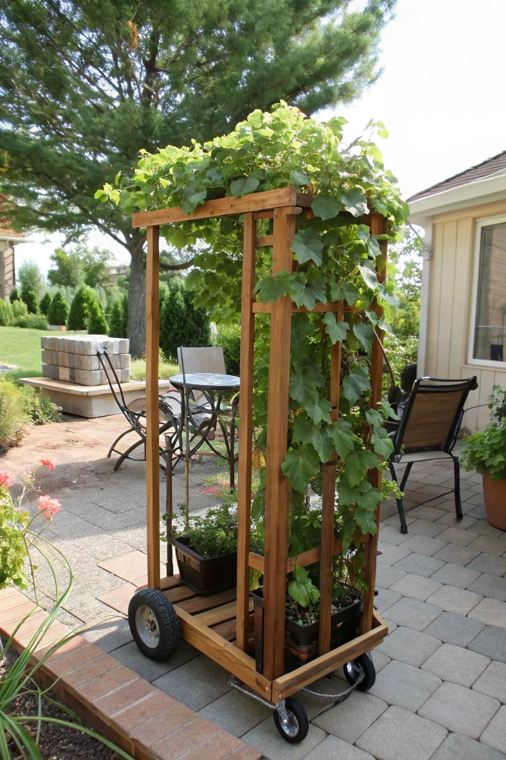 A versatile movable support for flexible garden arrangements.