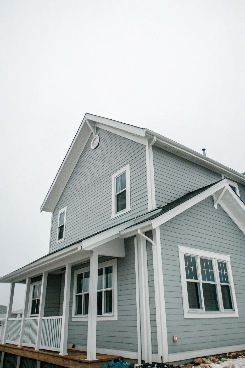 Minimalist white detail enhances the elegance of grey.