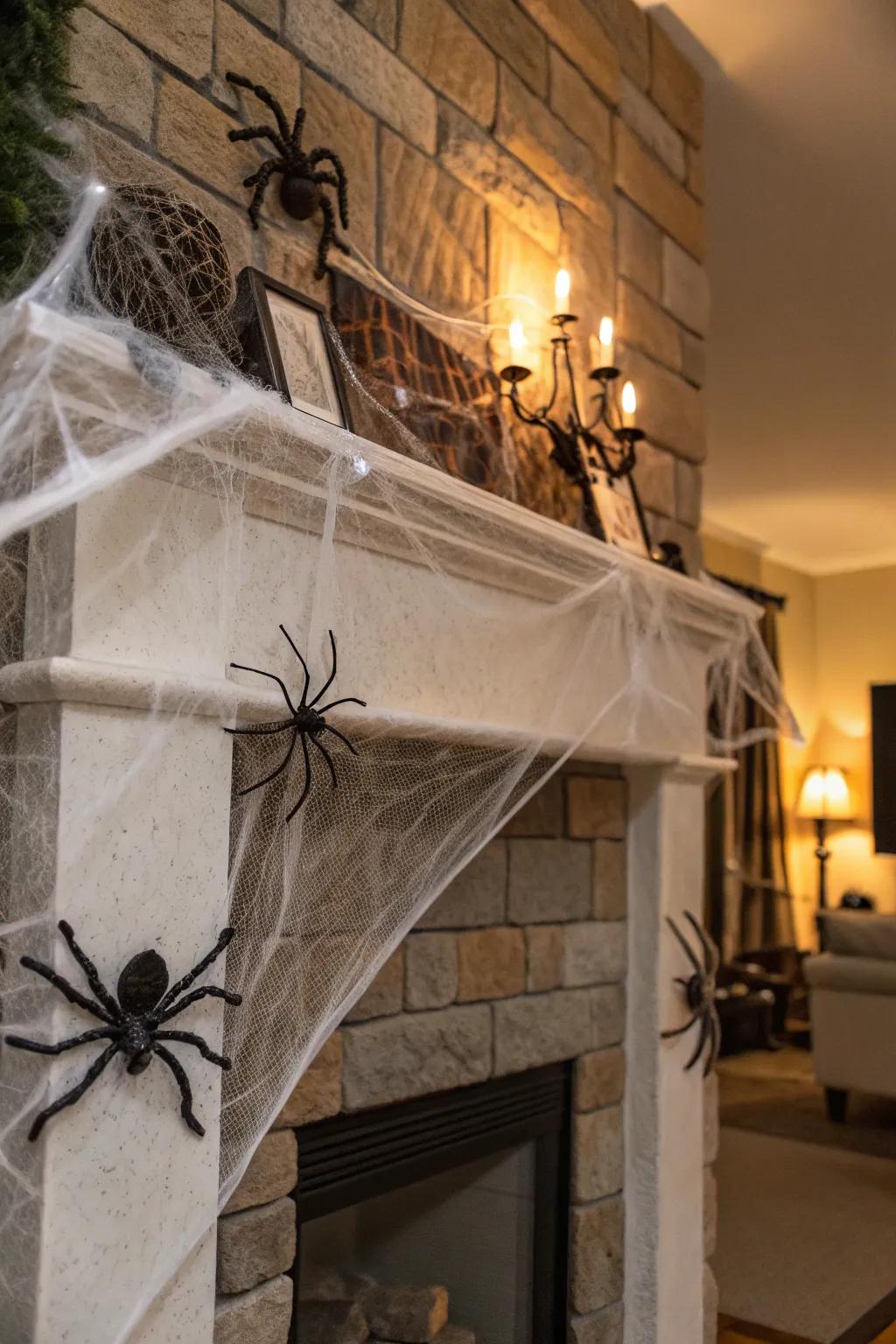 Oversized arachnids make a bold, spooky statement.
