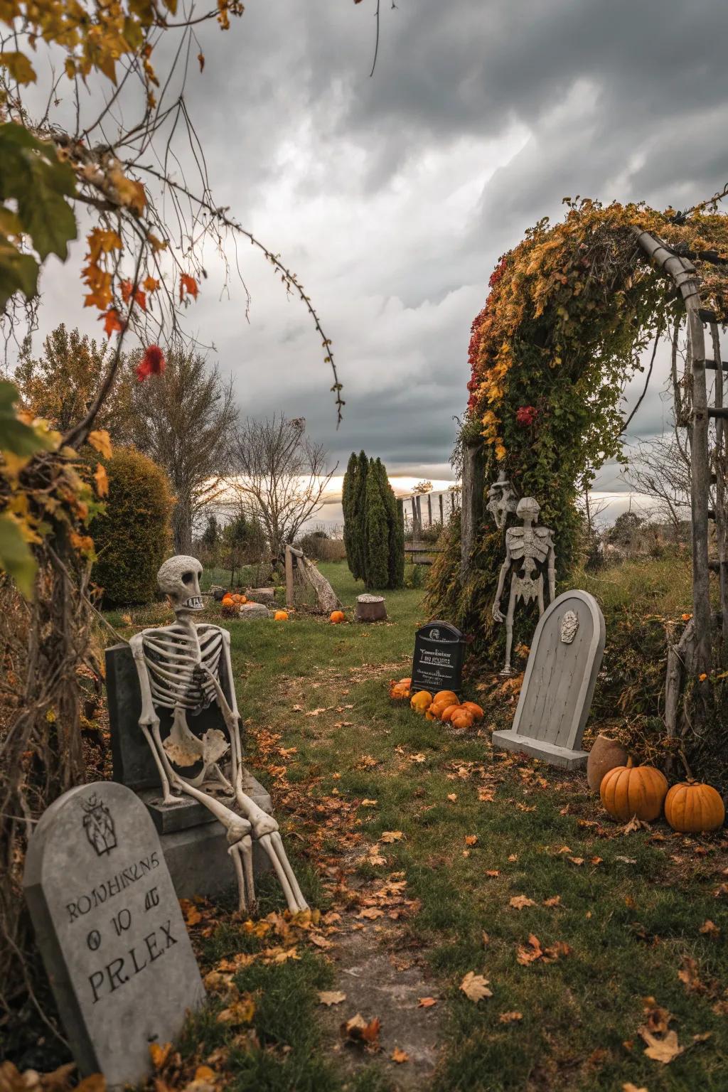 Establish a haunted ambiance across gardens.