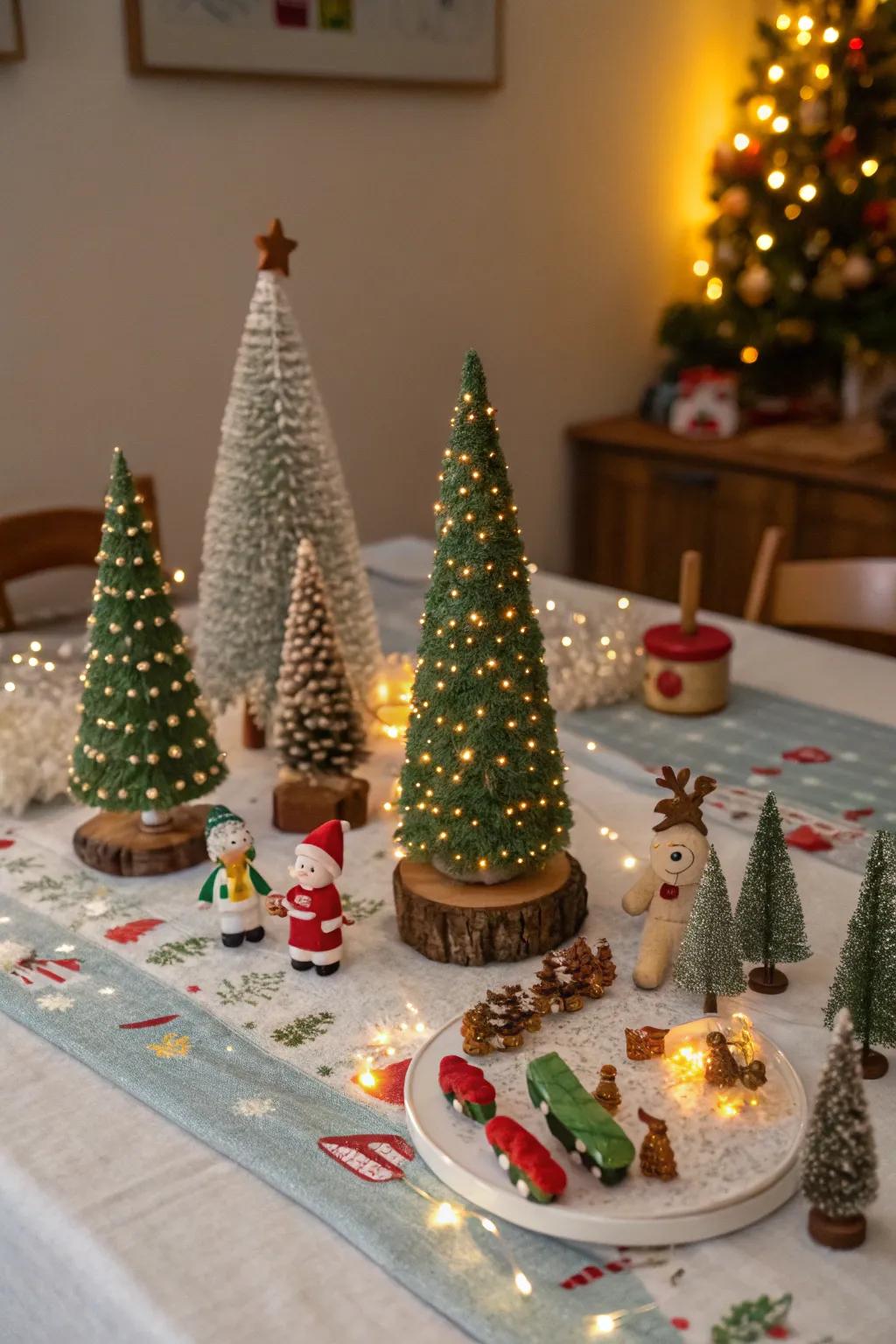Add a hint of joy using small-scale trees and figures.