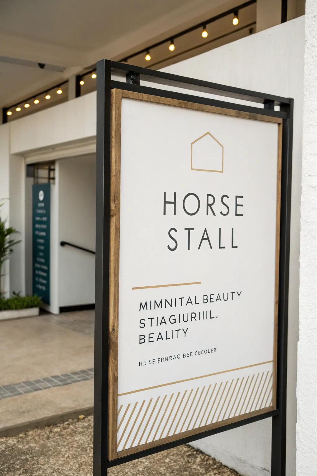 A pristine and sophisticated minimalist stable marker.