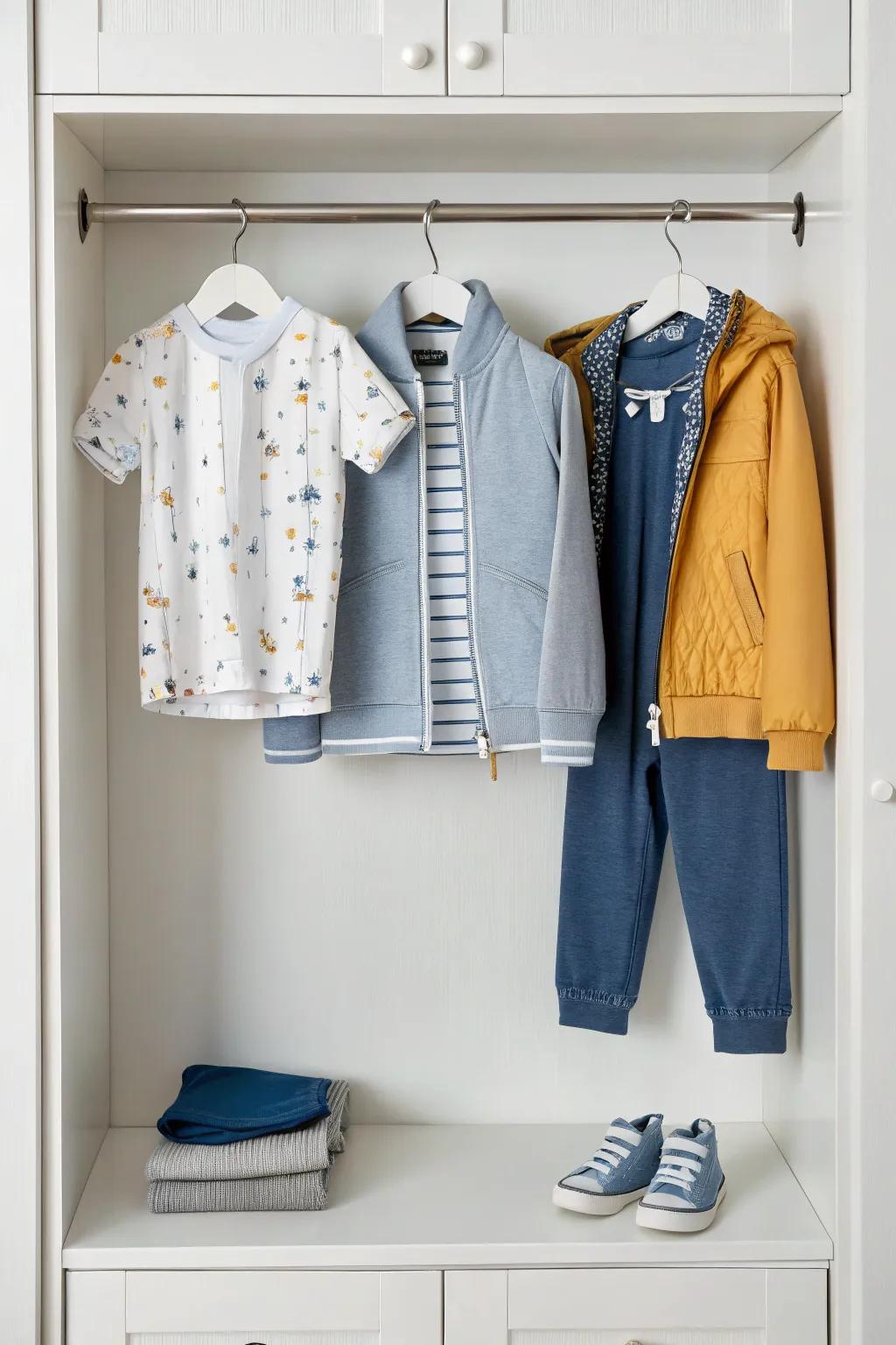 A capsule wardrobe to simplify clothing choices.