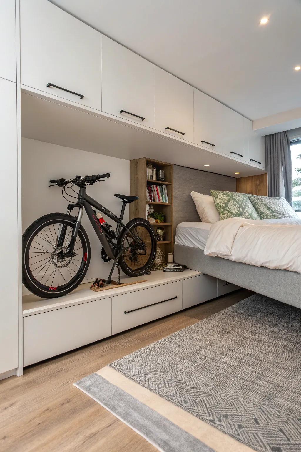 Under-bed storage is a surprising, space-saving solution.