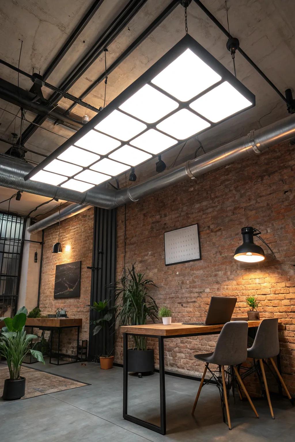 Elegant room design featuring LED ceiling panel lighting