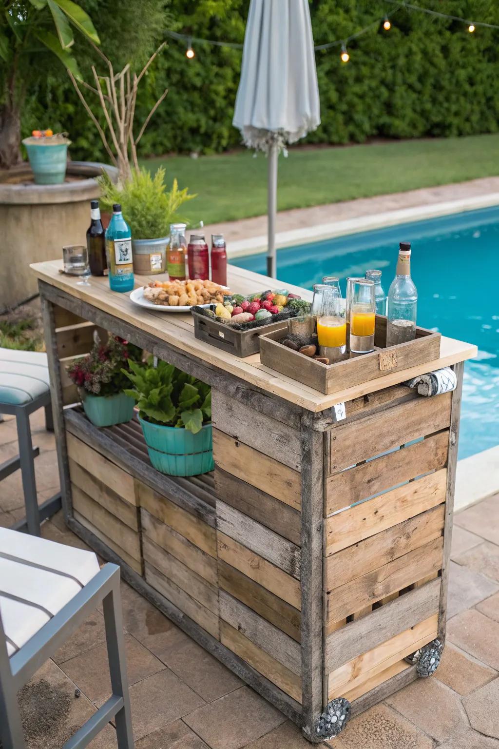 A poolside bar enhances your backyard entertaining.