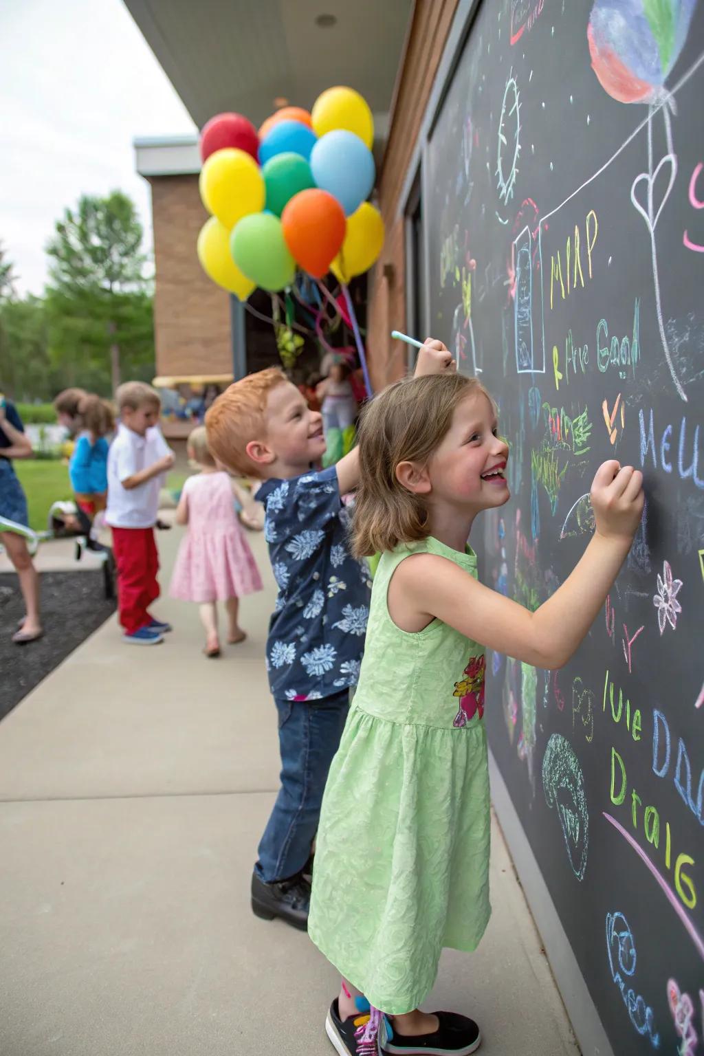A creative writing board surface inviting youngsters to articulate their aspirations.