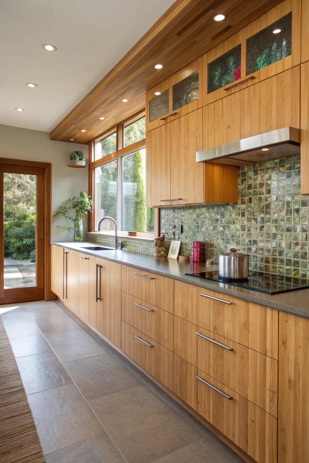 Environmentally friendly materials create a sustainable and stylish kitchen.