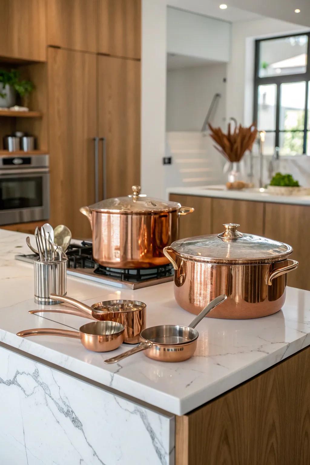 Cookware as decor combines practicality with style.
