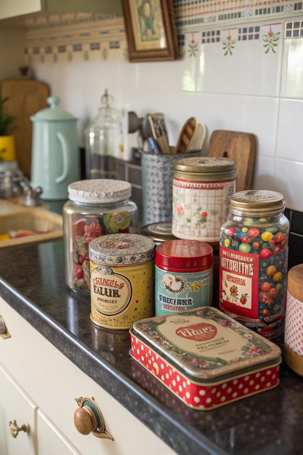 Uncommon containers give your vignette a quirky touch.