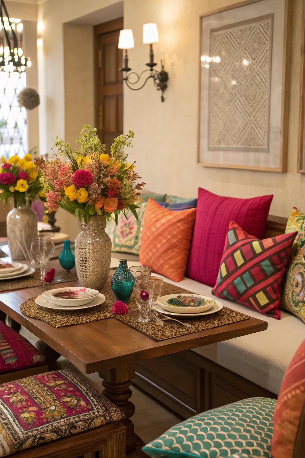 A pop of color can bring vibrancy to a neutral space.