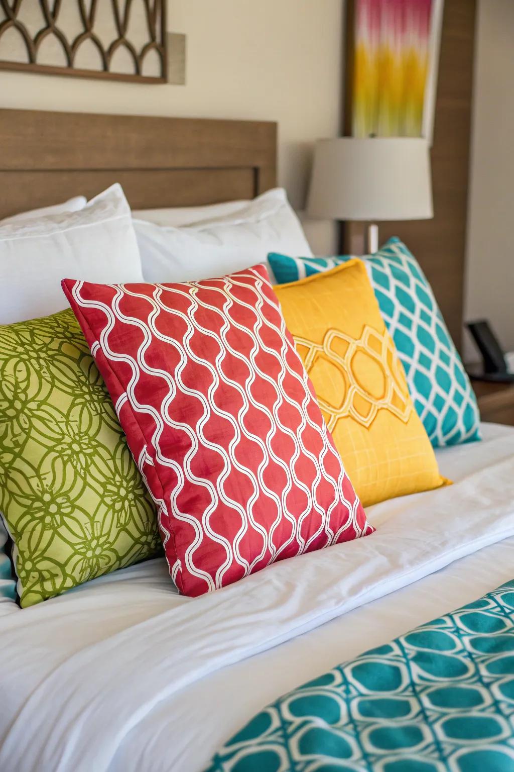 Decorative shams adding an extra layer of style to the bed.