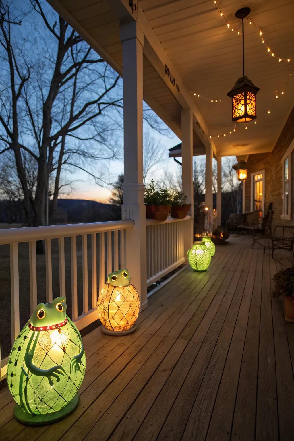Frog lanterns light up your space with a magical glow.