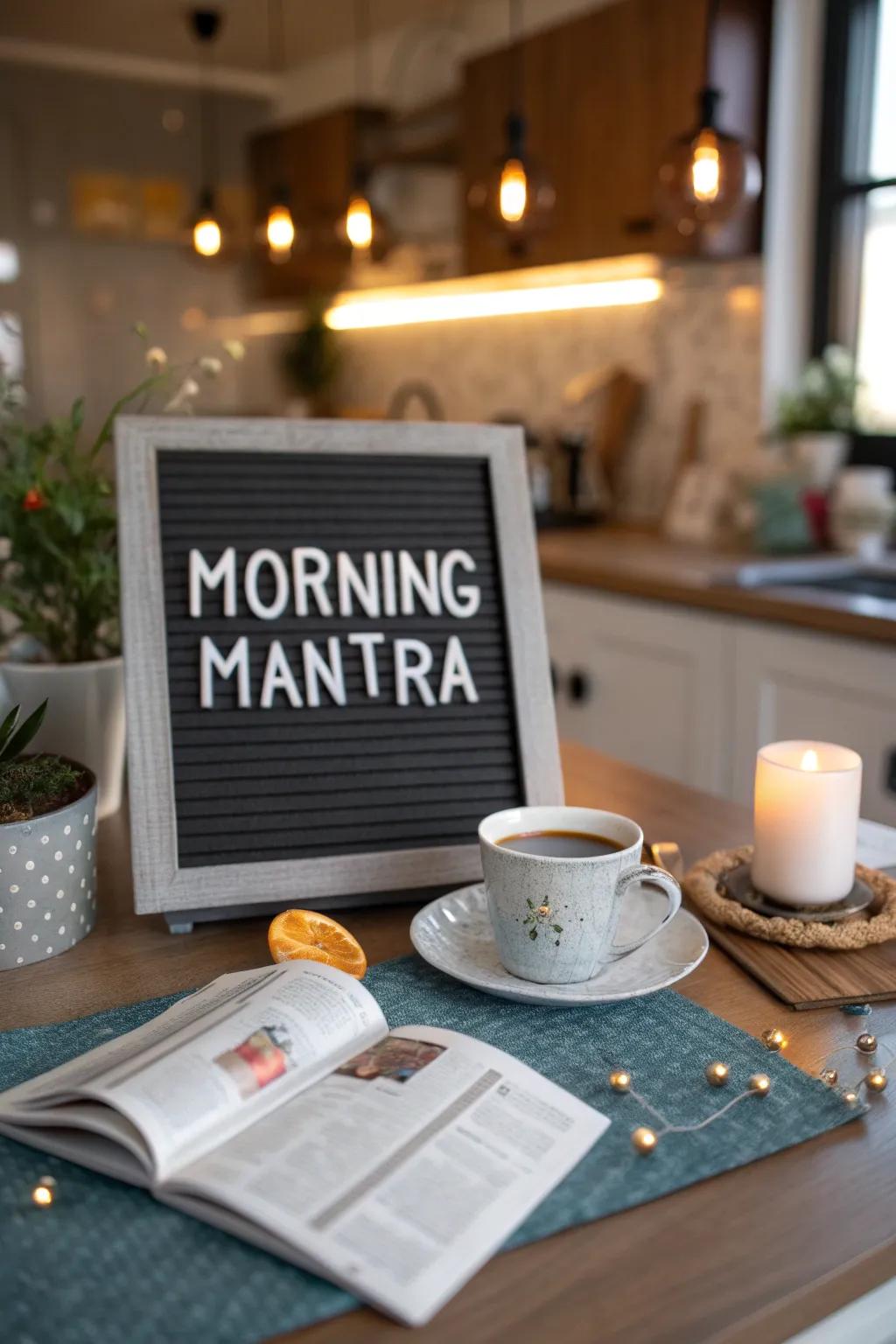 Initiate your day correctly through a motivating sunrise incantation on your display board.