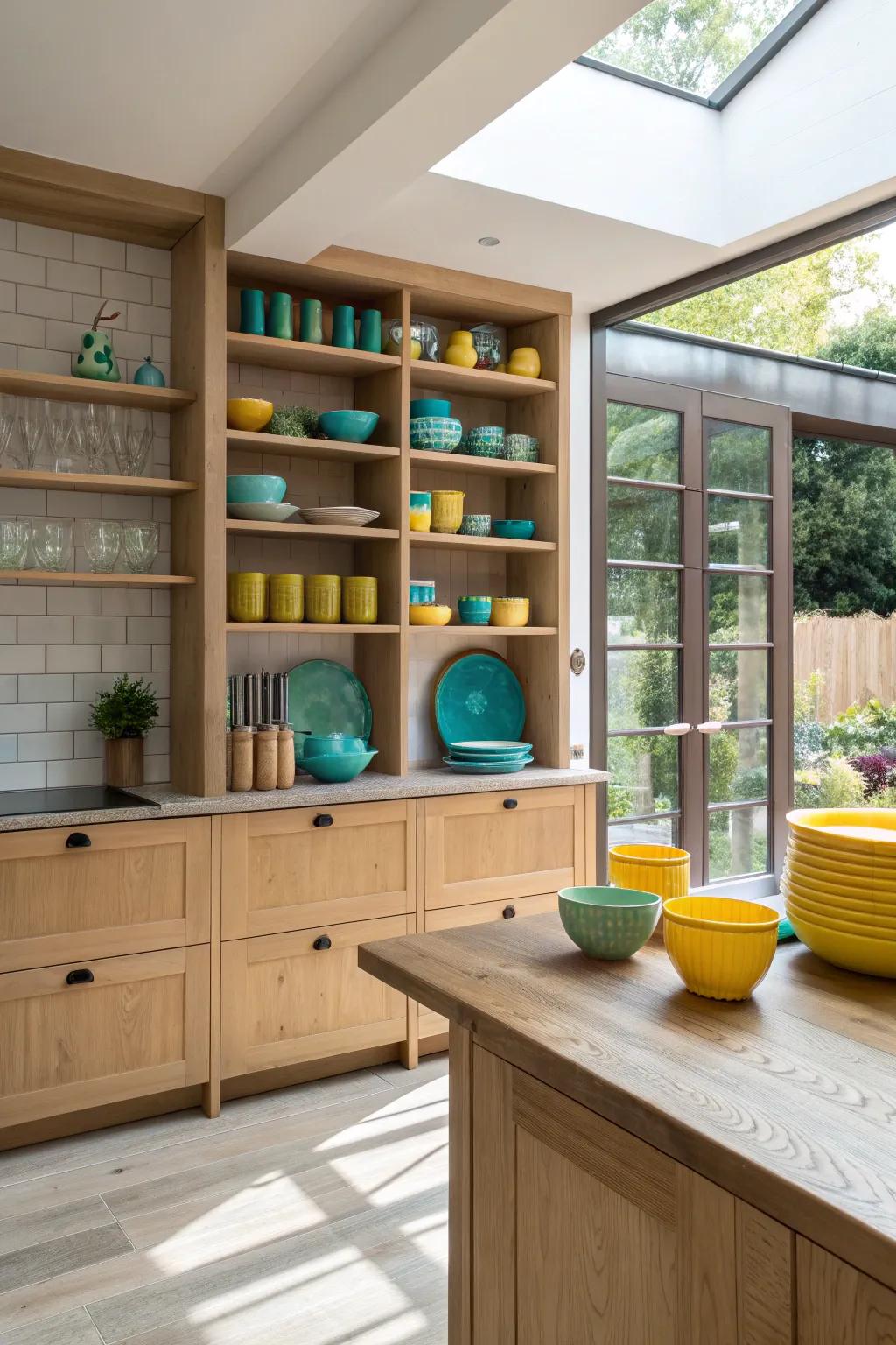 Showcase your style with open shelving that maximizes space and charm.