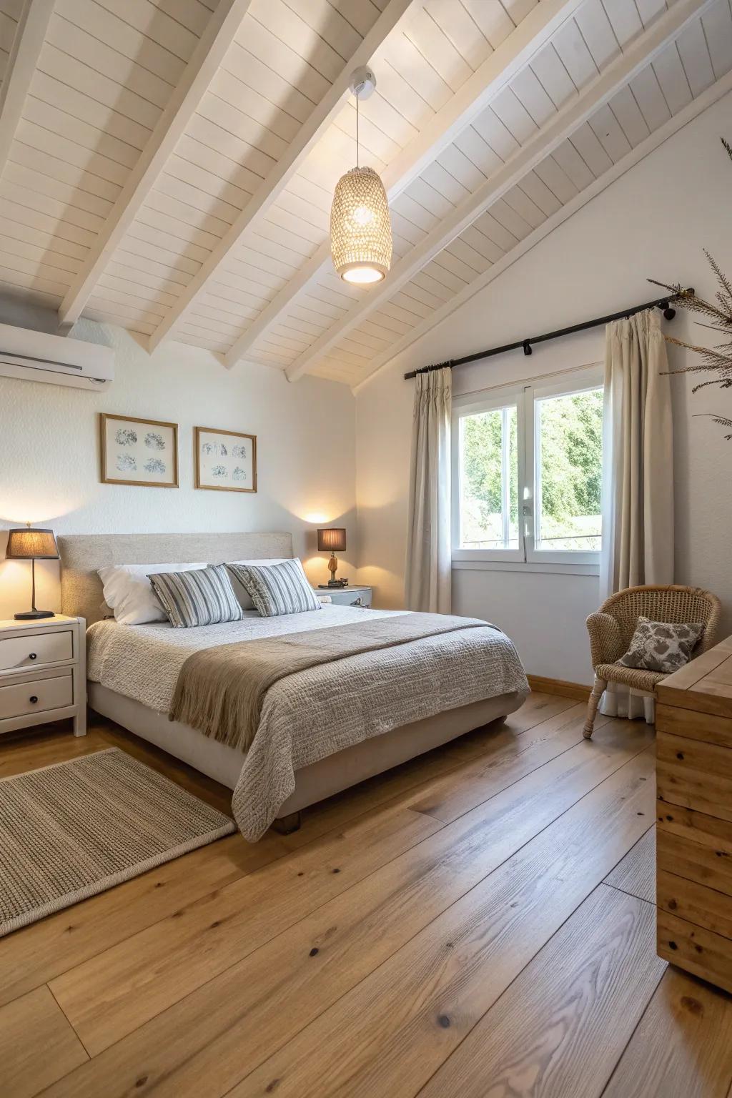 Low-profile furniture maintaining an airy vibe with pale timber floors.