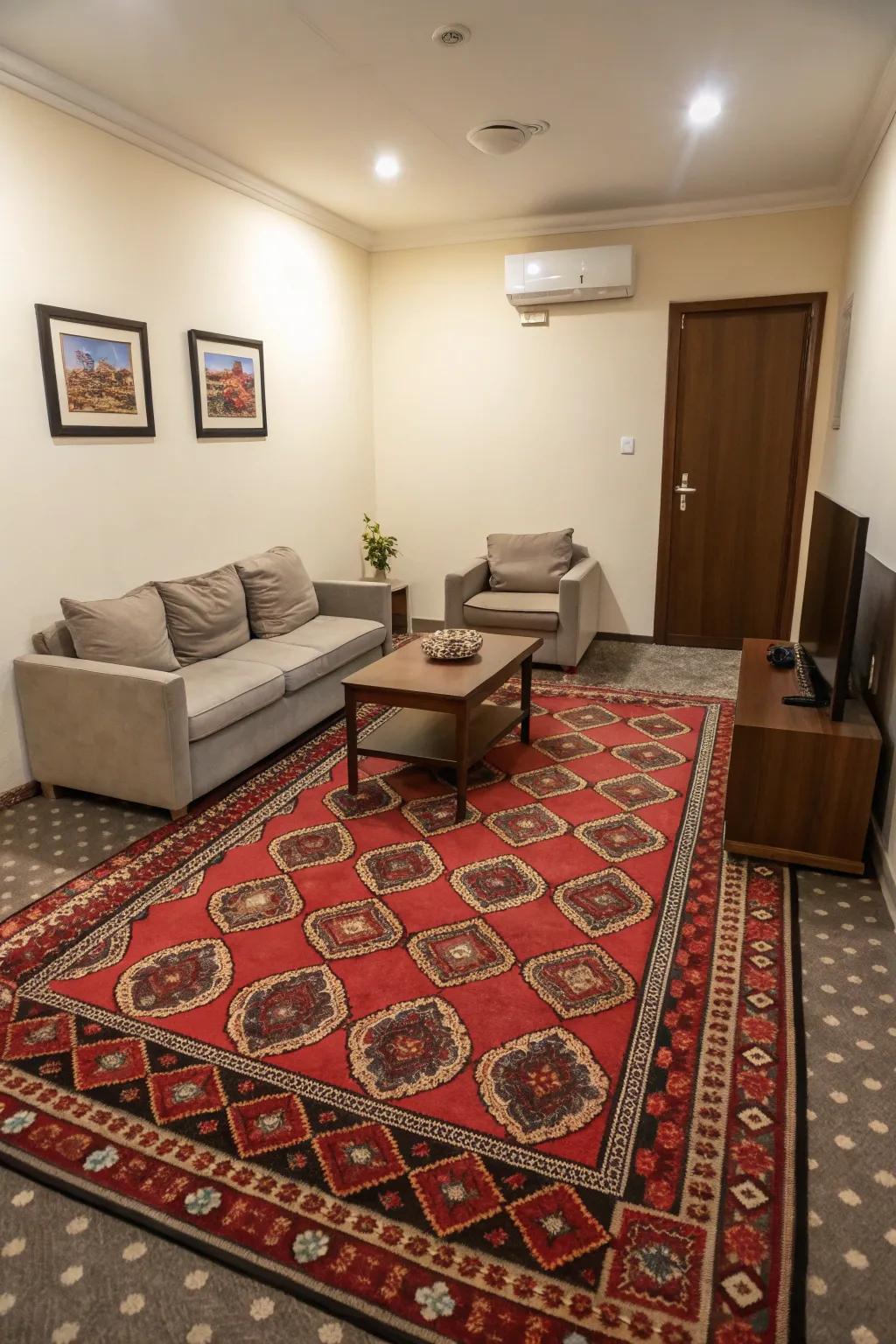A striking ground covering can create a large impact in compact spaces.