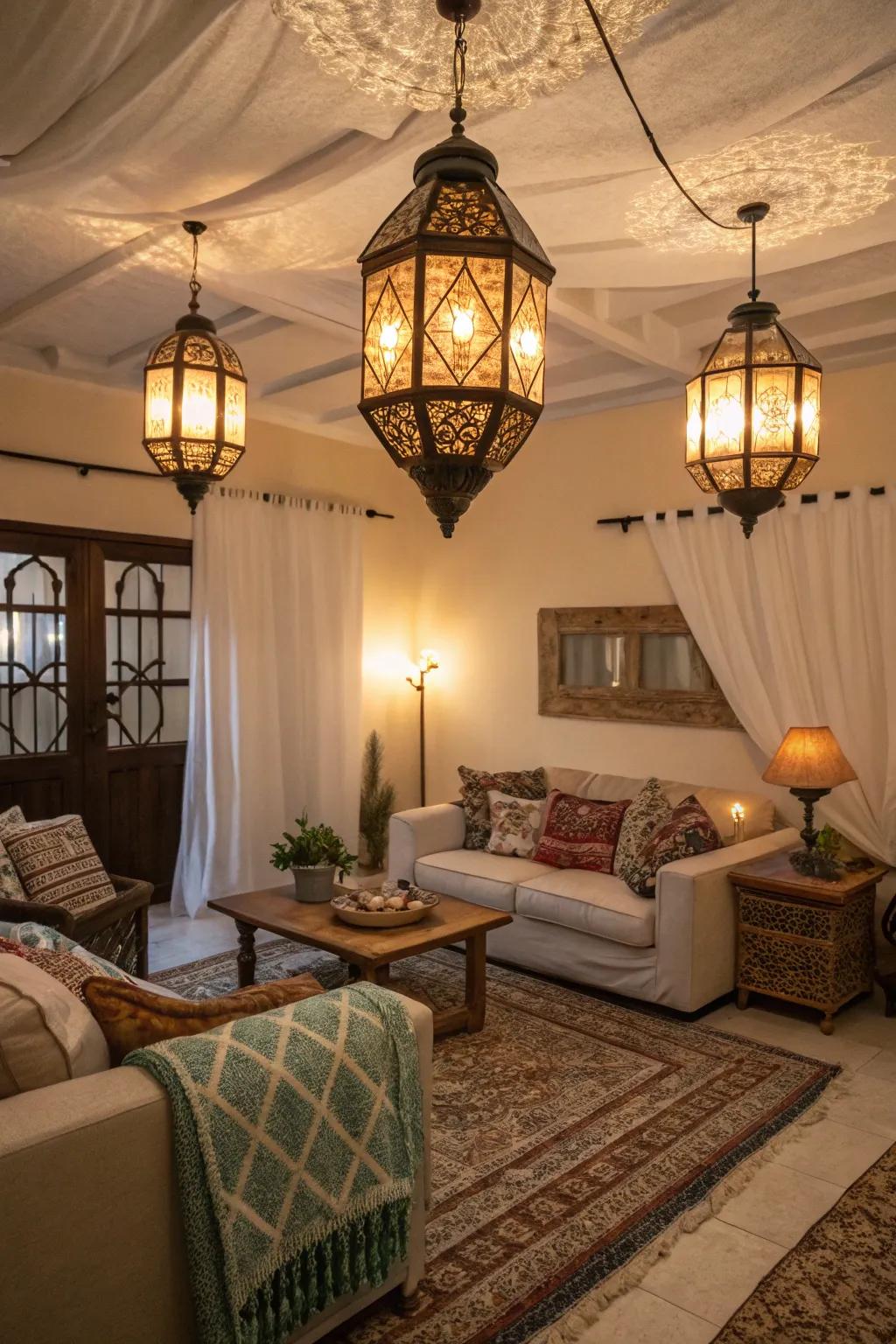 Sconce-style lights provide a comforting, nostalgic radiance.