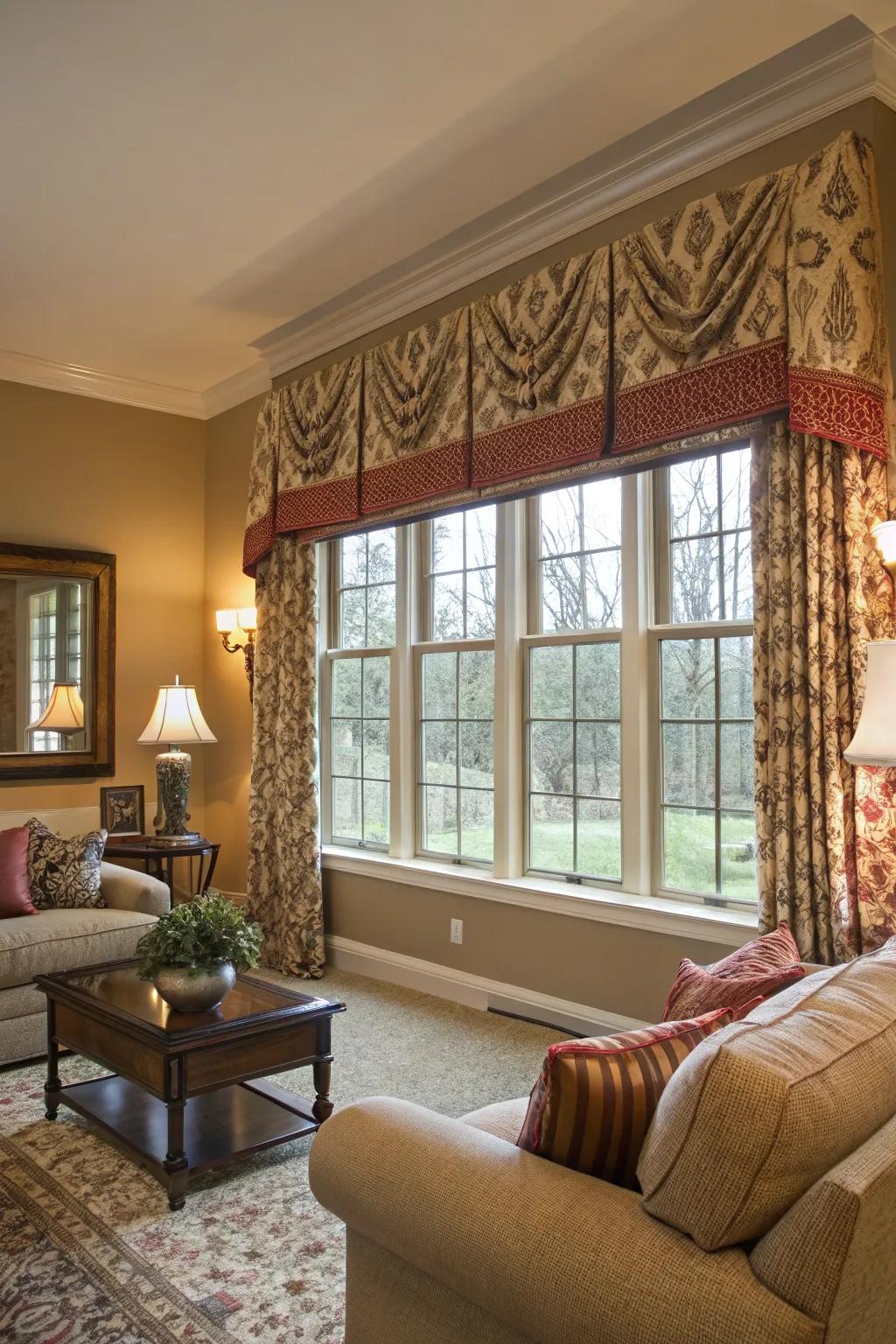 Design-centric top treatments introduce an elegant frame to your windows.
