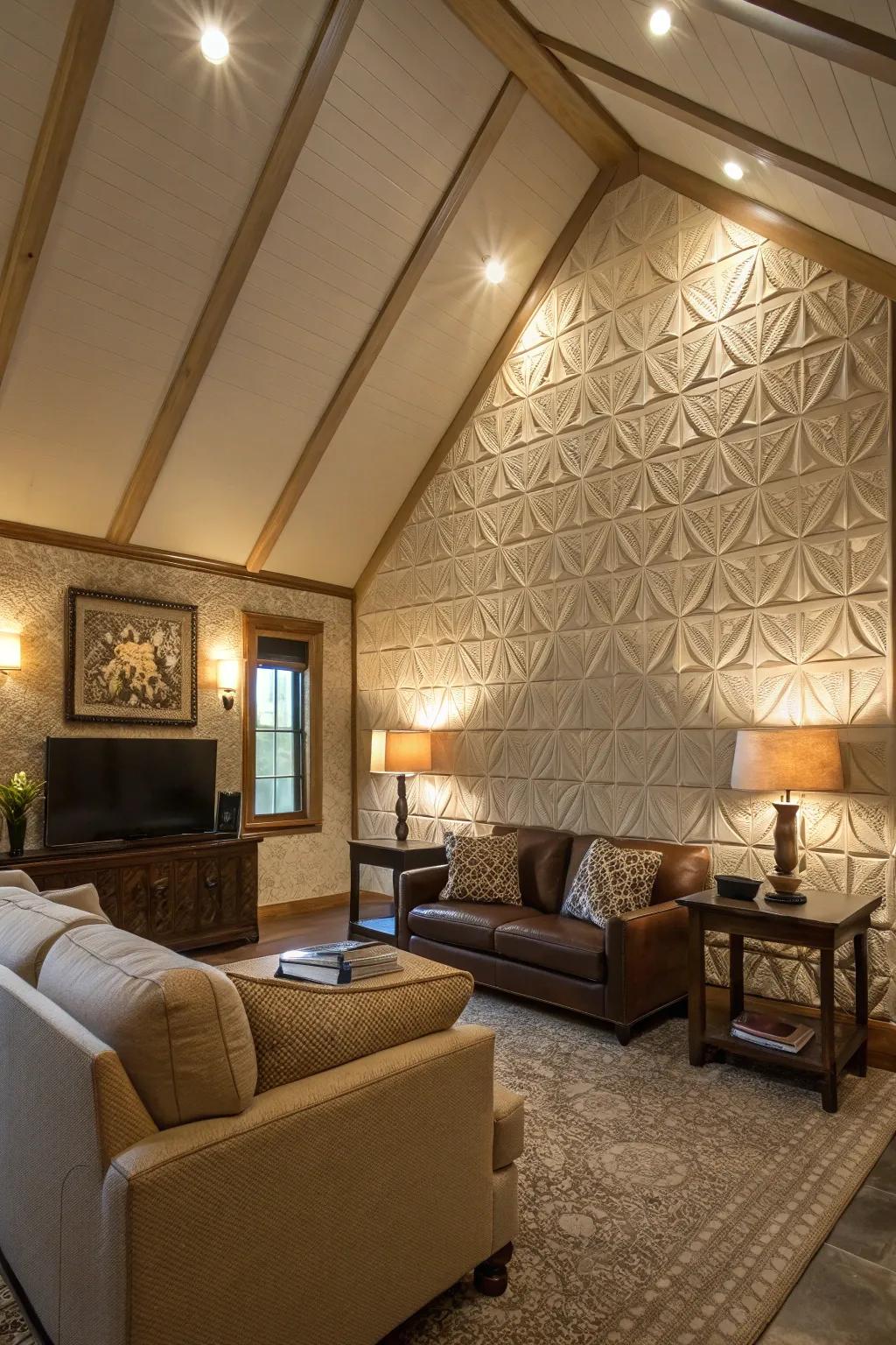 Textured wall coverings add elegance and depth.