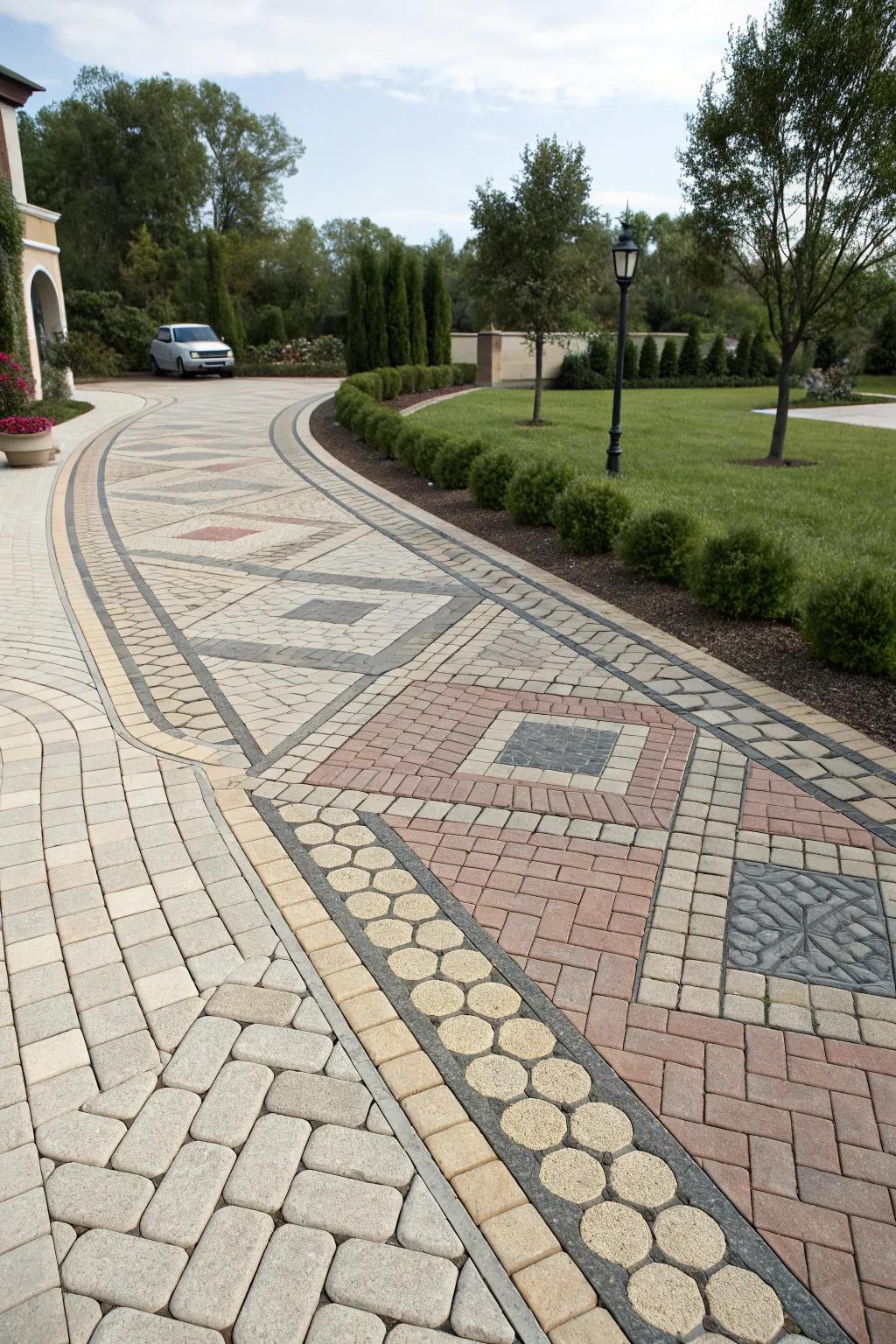 Complex paving patterns supply a unique artistic flair.