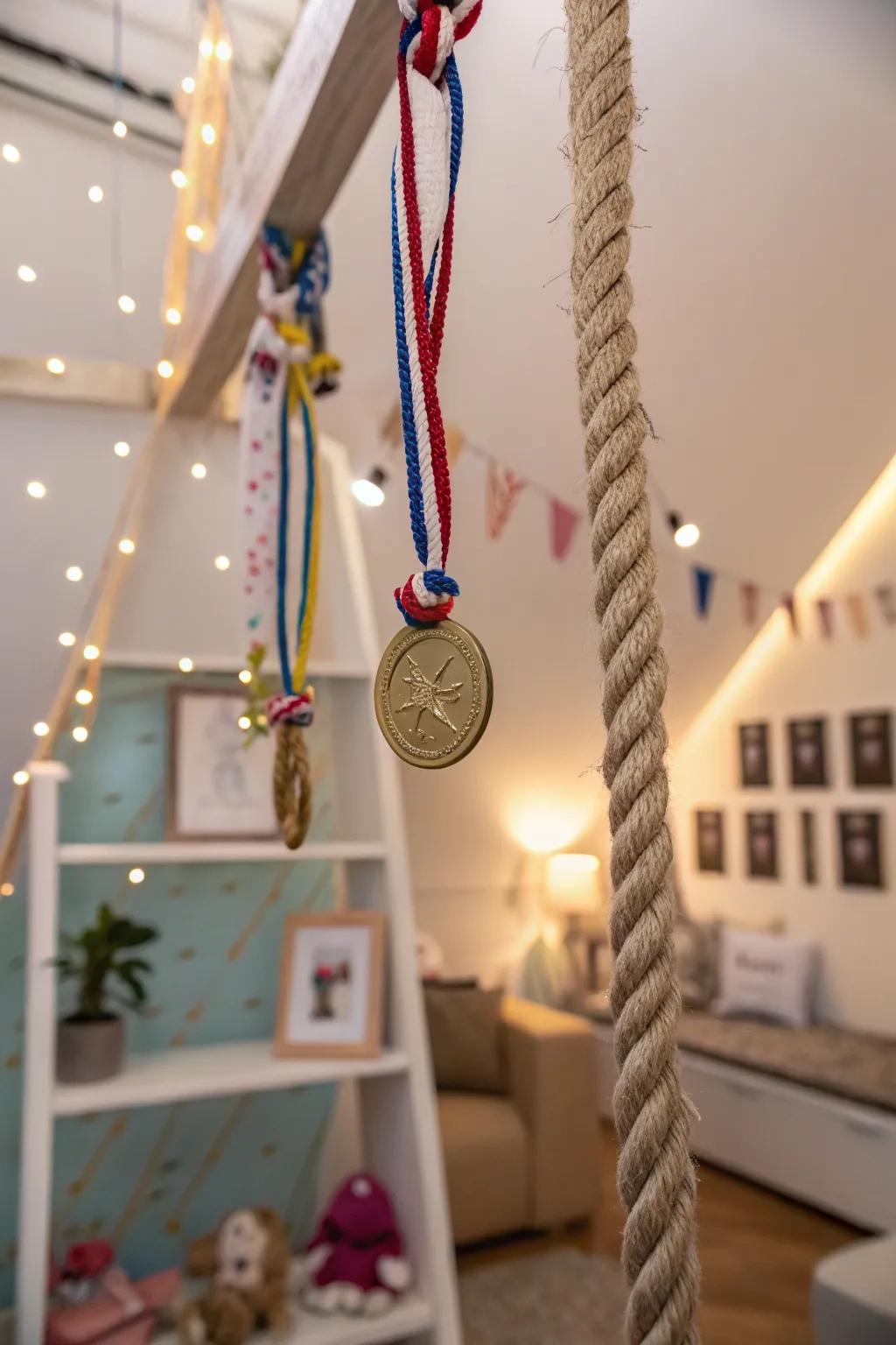 Add movement and flair with drooping rope displays.