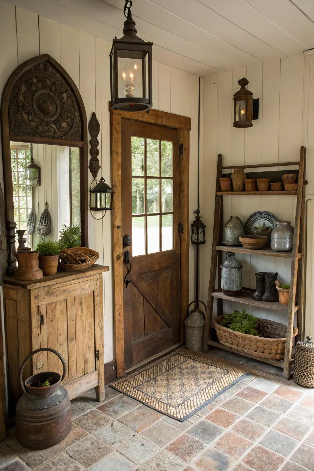 Aged reflectors add depth and timeless elegance.