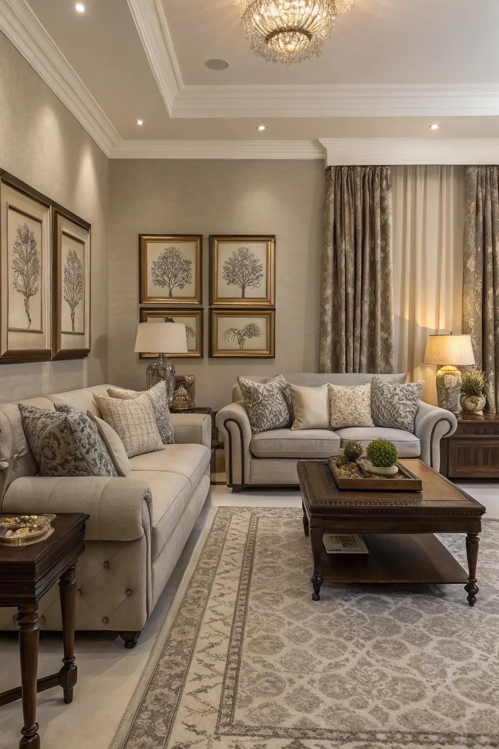Symmetrical arrangements provide a sense of order and balance.