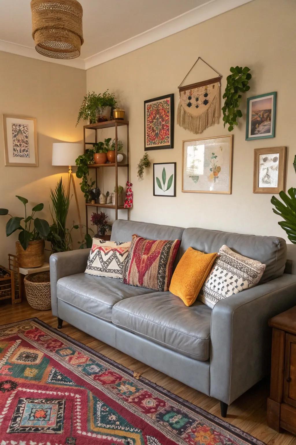 Varied elements creating a unique and personalized living space.