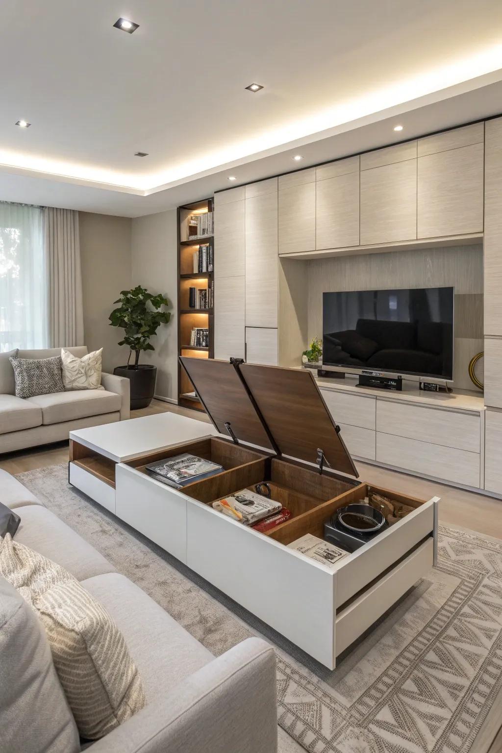 Concealed holding that maintains a pure and uncluttered look.