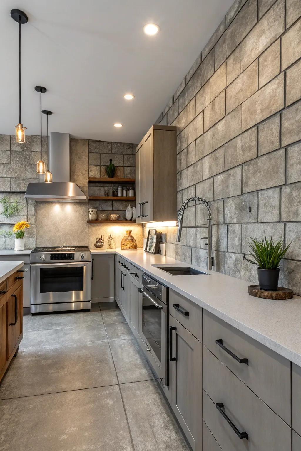 Aggregate panels add a raw, edgy vibe.