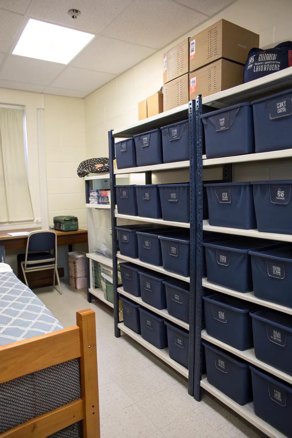 Stylish storage helps your dorm stay neat and organized.
