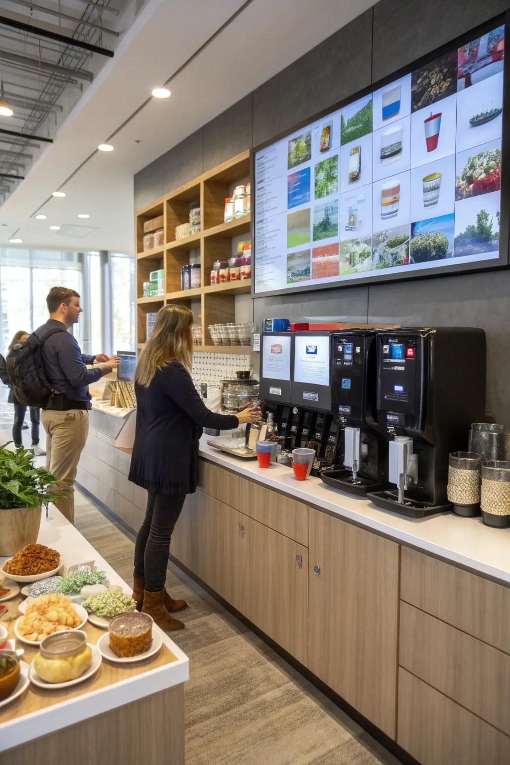 An interactive coffee board promotes community and collaboration.