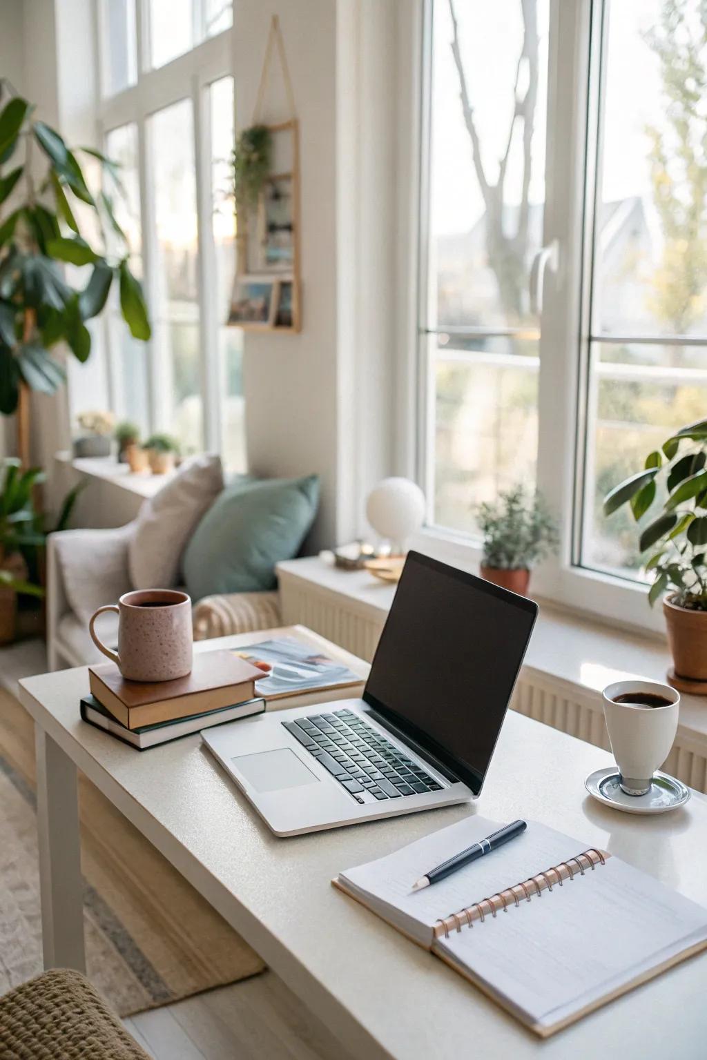 Make the most of natural light for your workspace.