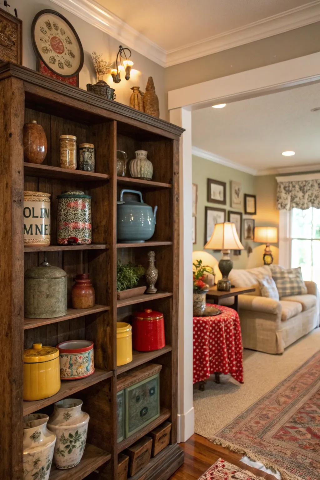 With hanging jugs, you can make a unique wall display.