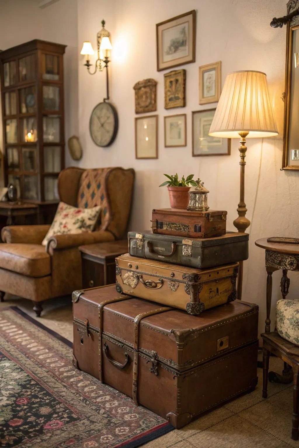 Period traveling cases offer quirky storage solutions.