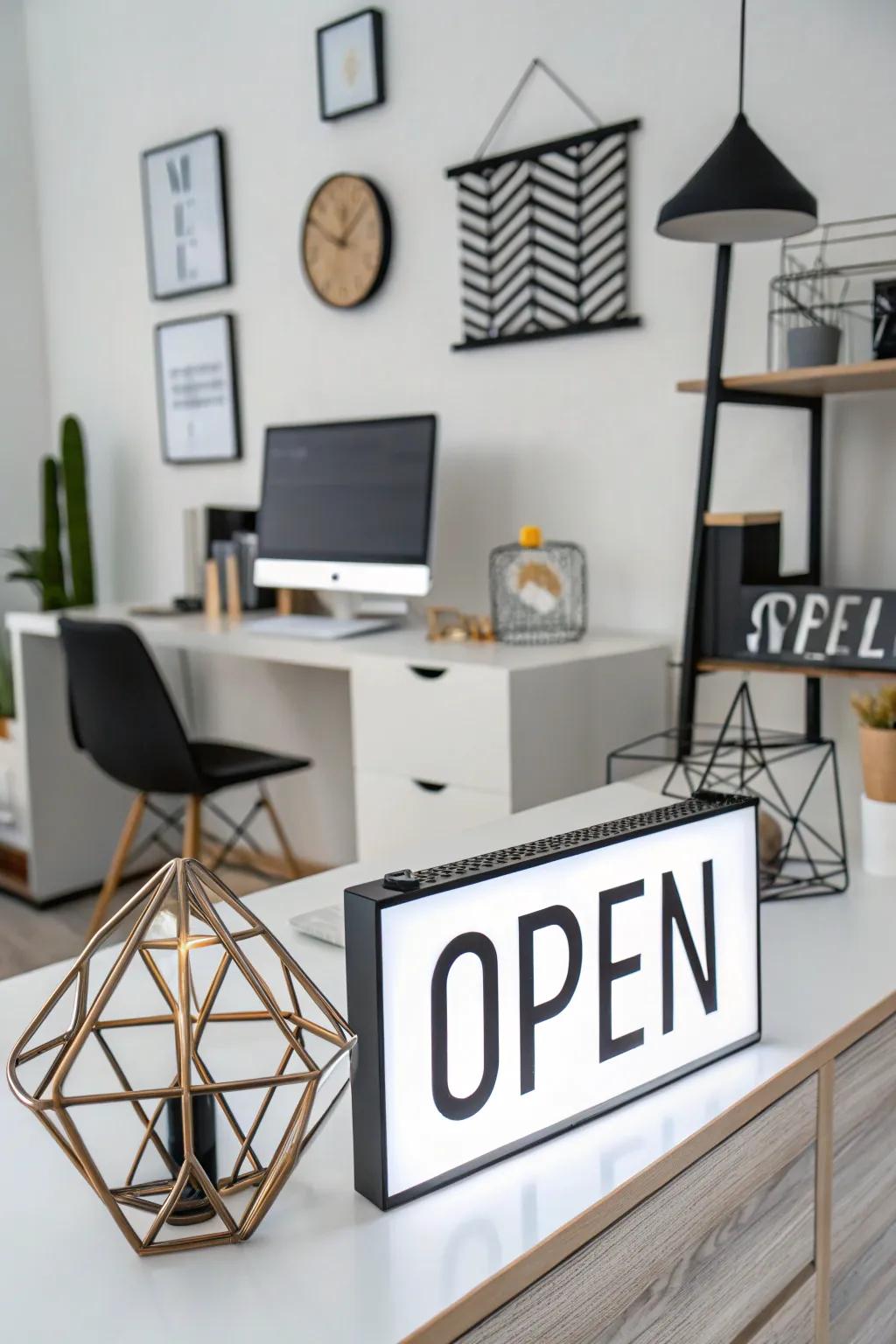 With a geometric open display, you can add modern flair.