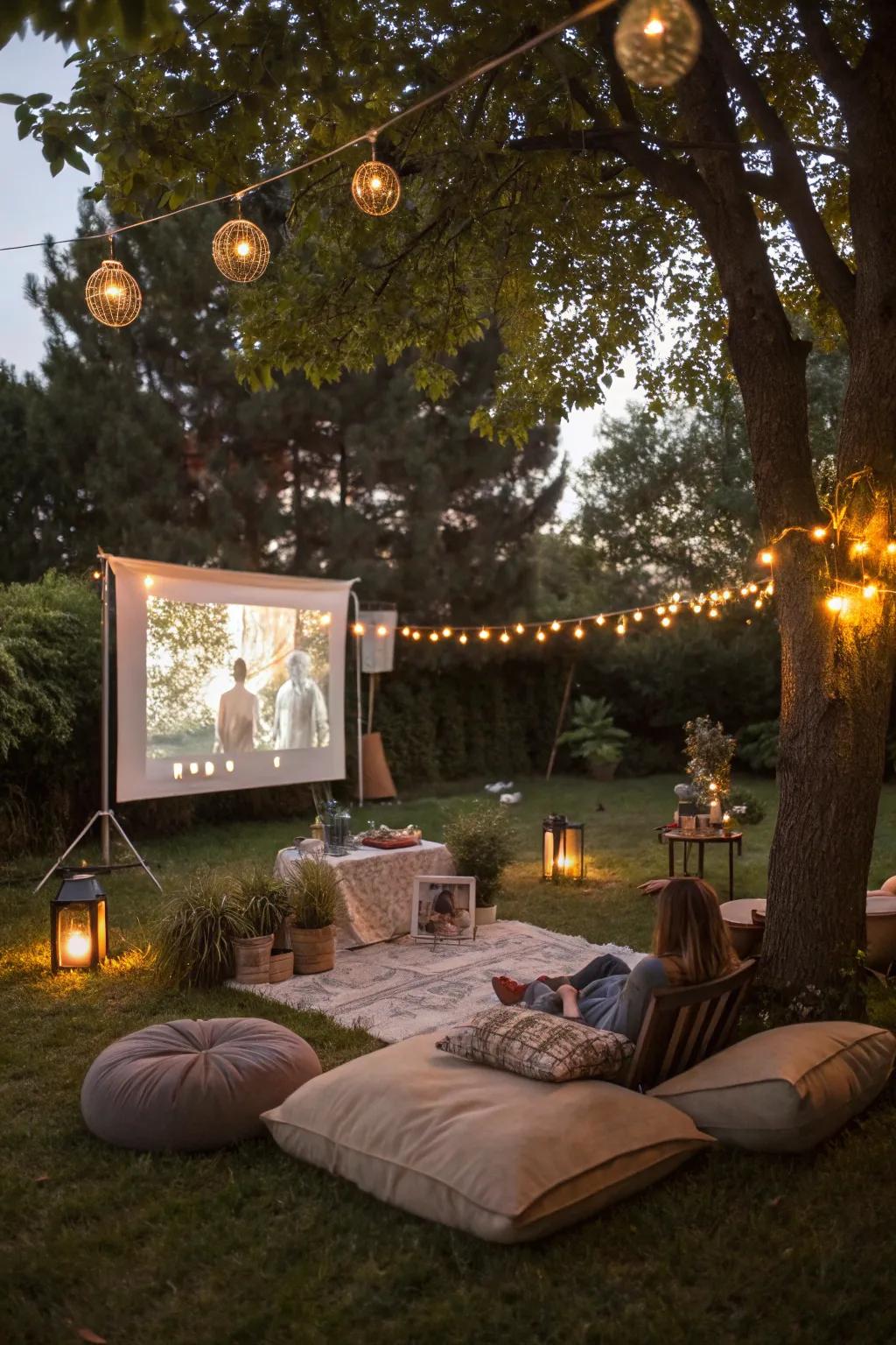 Outdoor movie nights offer a magical cinematic experience.