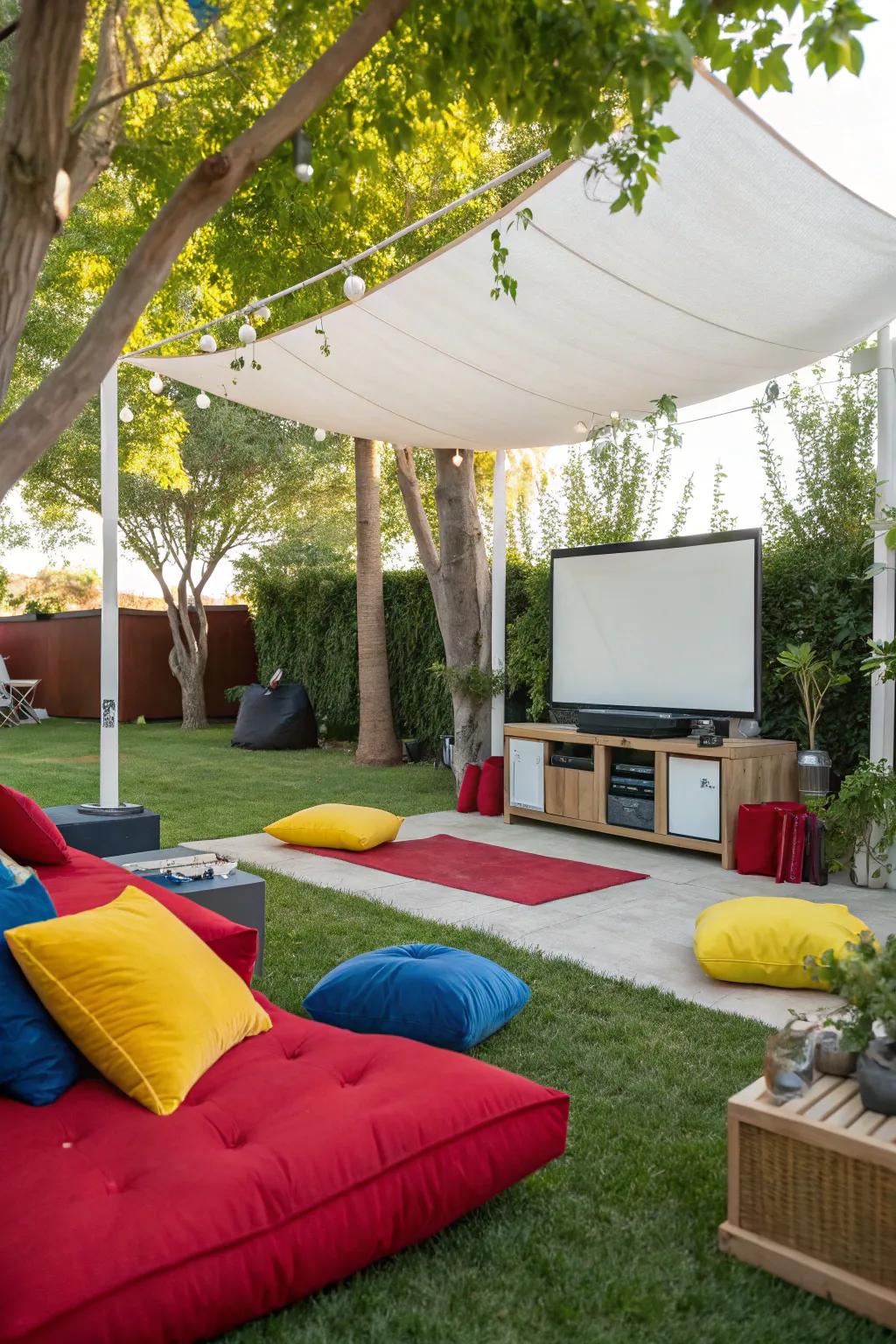 Vibrant colors add vibrancy and individuality to your outdoor TV design.