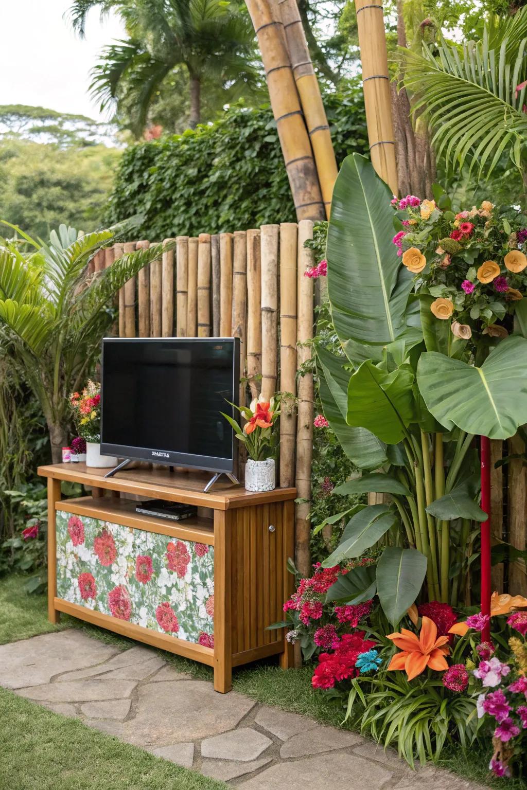 Bring tropical vibes to your outdoor entertainment.
