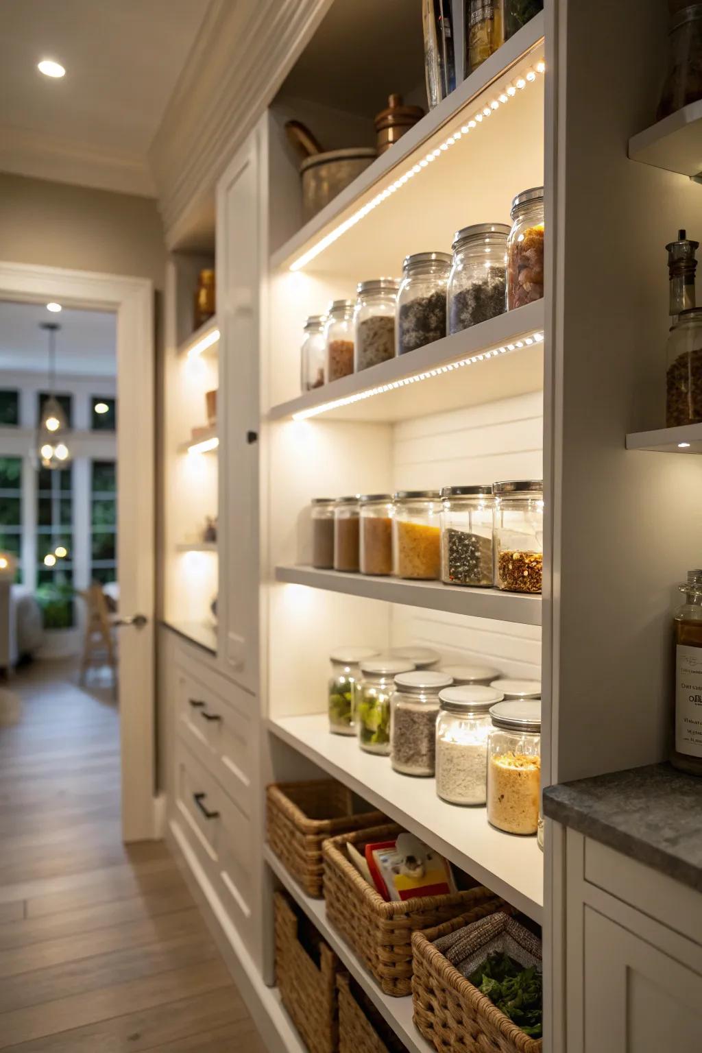 Interior illumination brightens every corner.