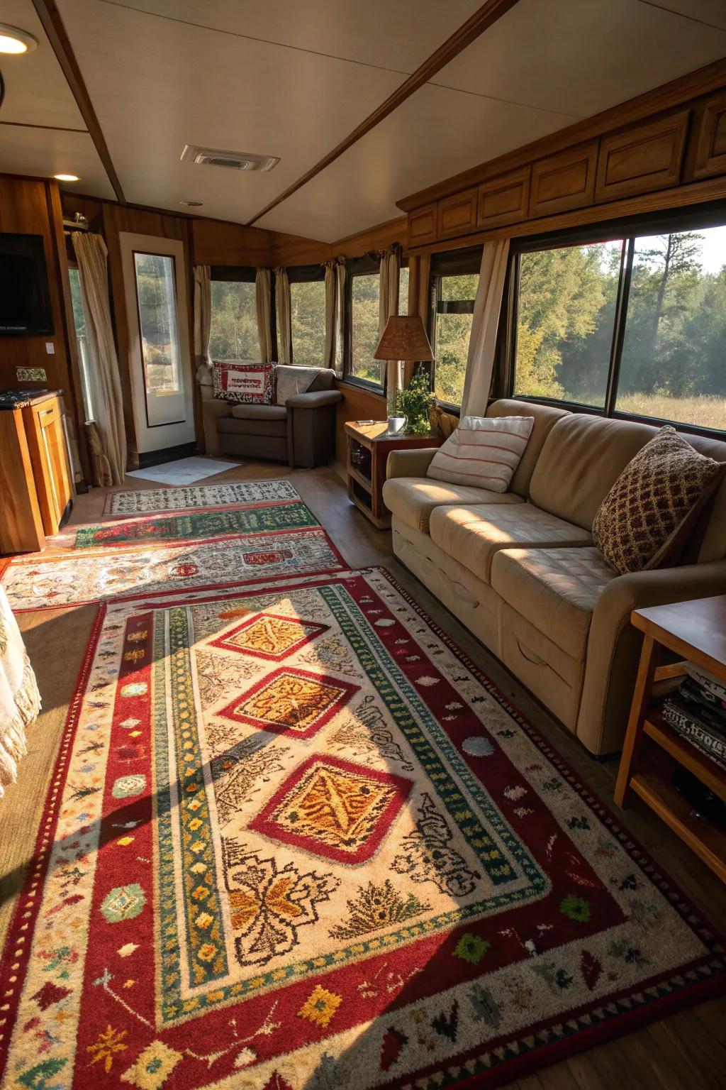 Floor coverings can define areas and add warmth to your home.