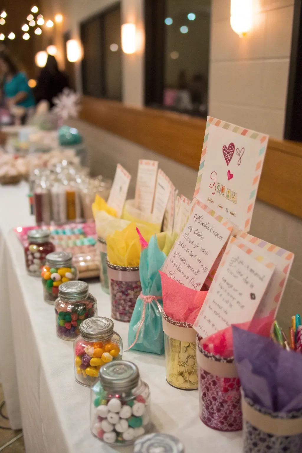 Individualized presents featuring handwritten gratitude sentiments.